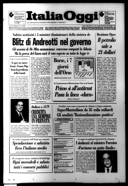 Italia oggi : quotidiano di economia finanza e politica